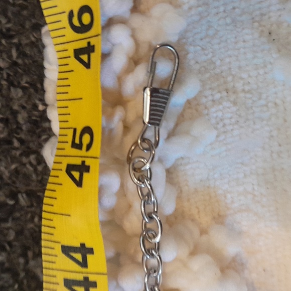 LONG Silver Tone Link Necklace - Picture 2 of 9